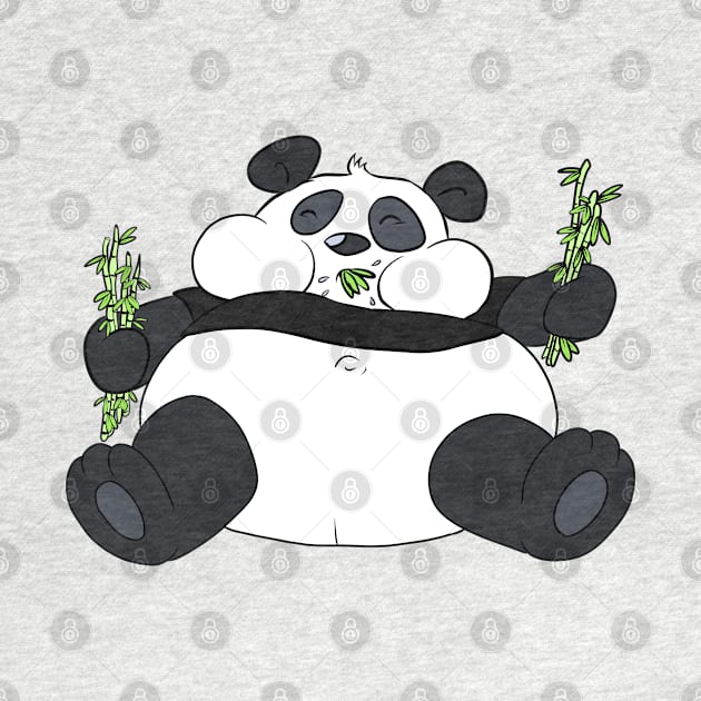 Fatty Panda Eating Bamboo by Band of The Pand